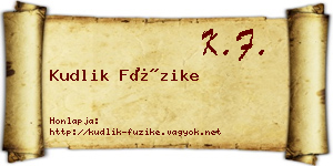 Kudlik Füzike névjegykártya